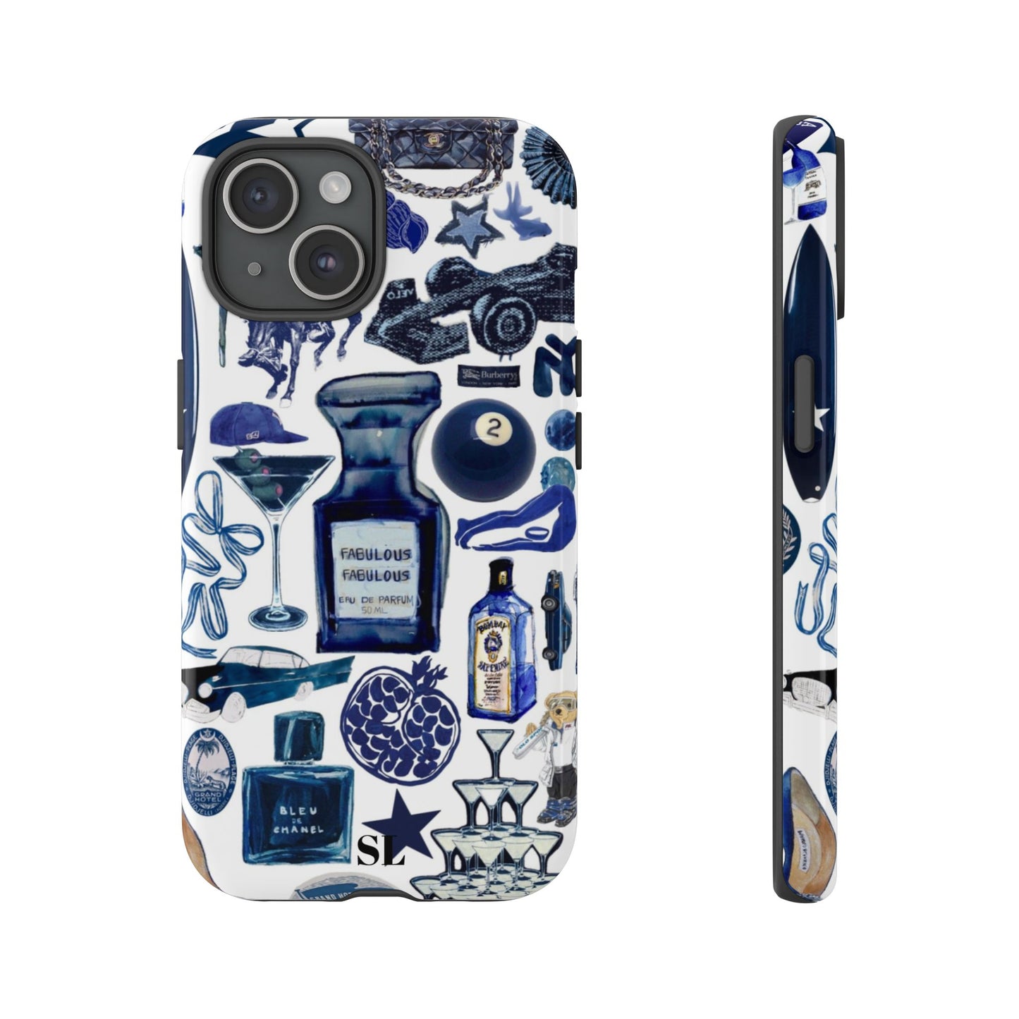 Navy Blue Collage iPhone Case