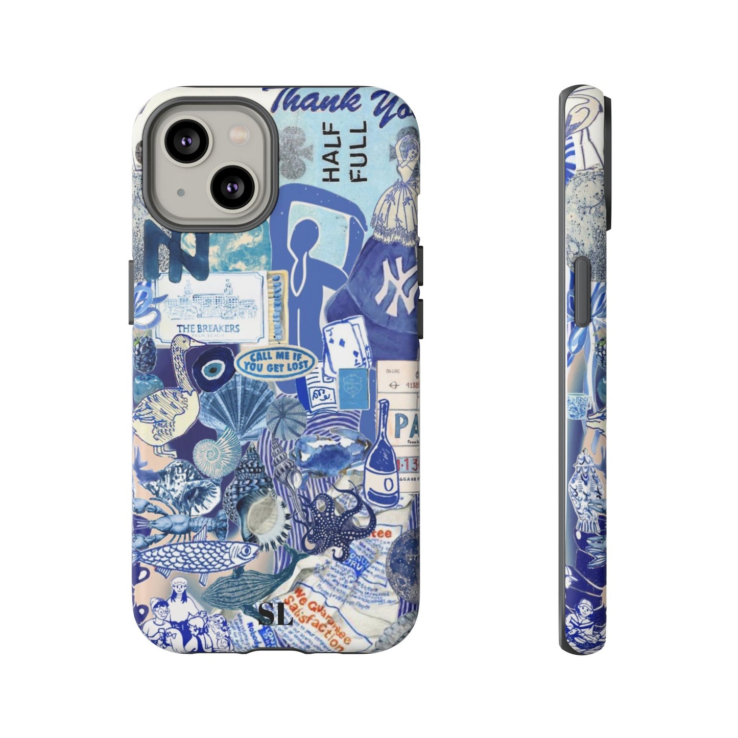 Blue Collage iPhone Case
