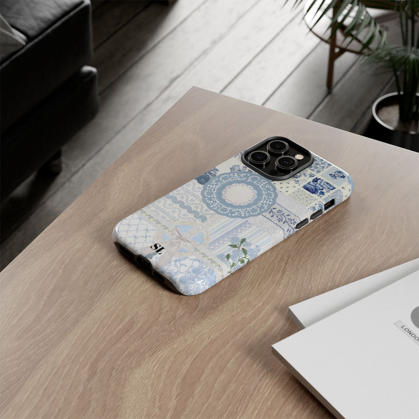 Blue Meadow Patchwork iPhone Case