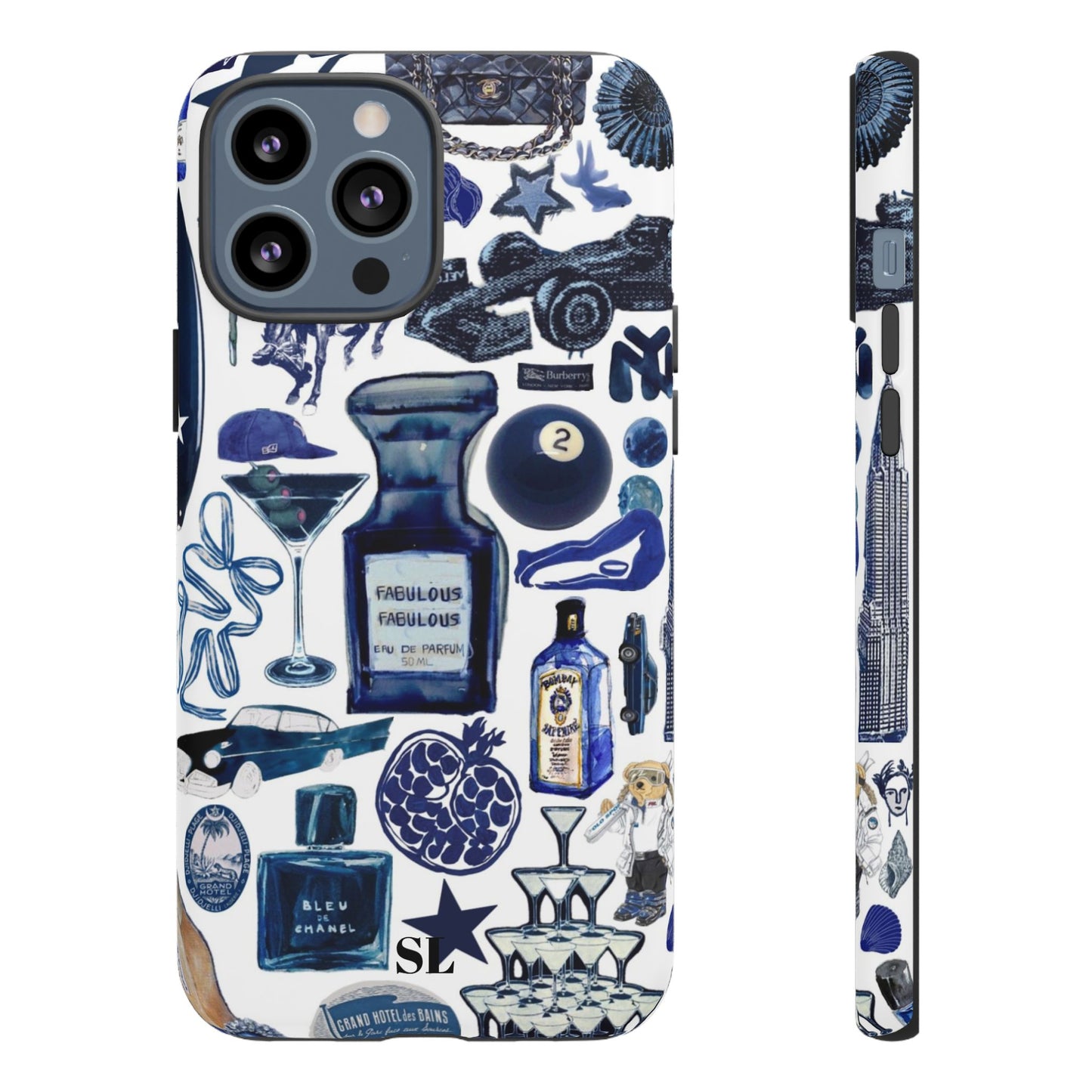 Navy Blue Collage iPhone Case
