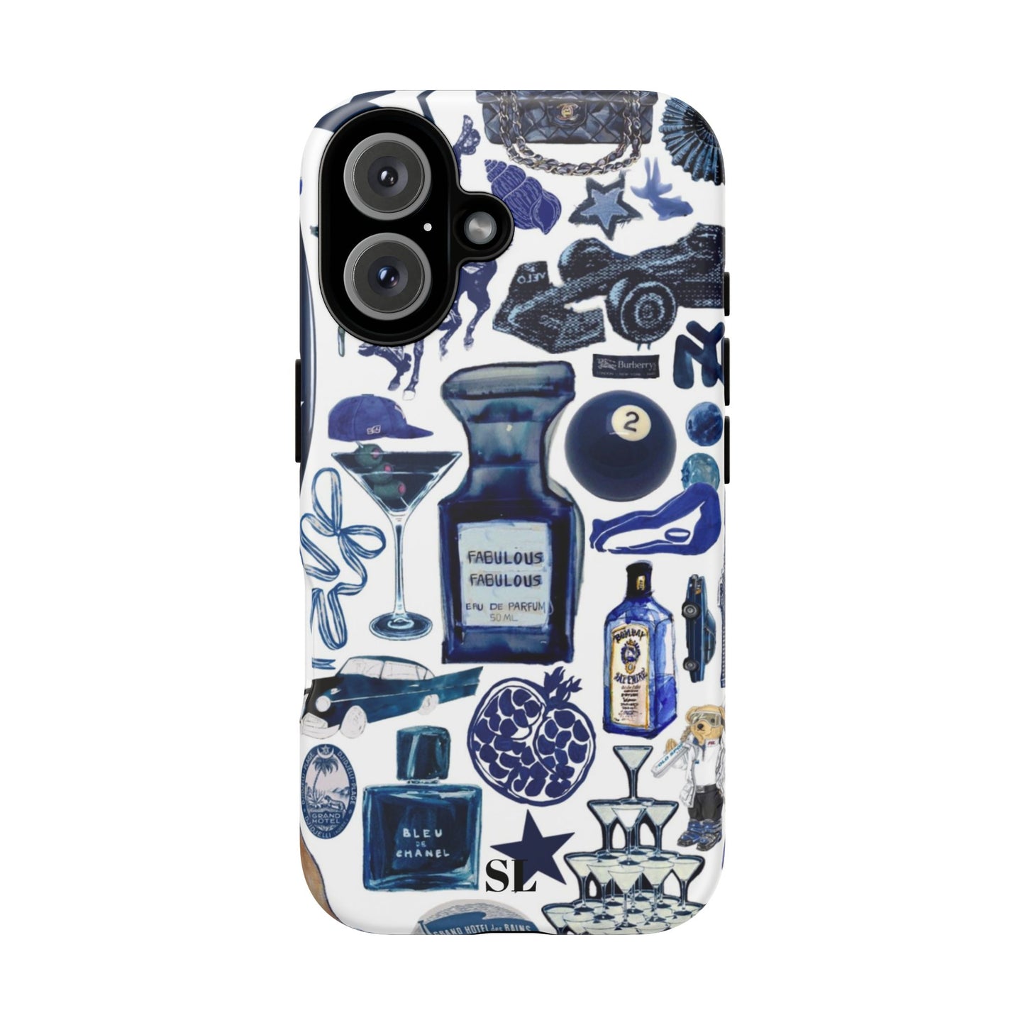 Navy Blue Collage iPhone Case