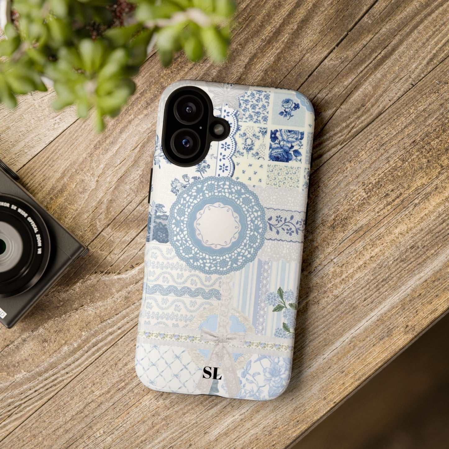 Blue Meadow Patchwork iPhone Case