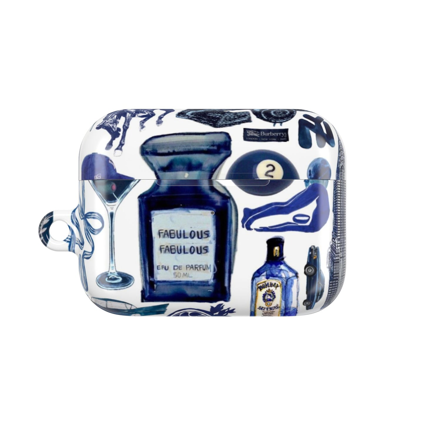 Navy Blue Collage AirPod Case