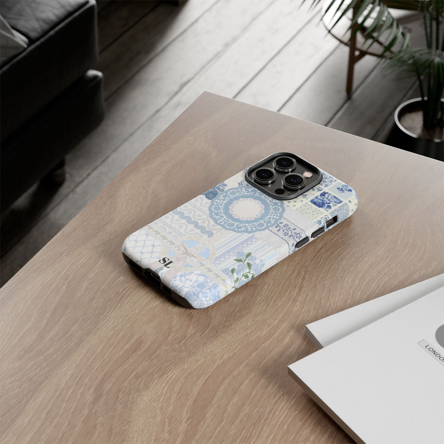 Blue Meadow Patchwork iPhone Case