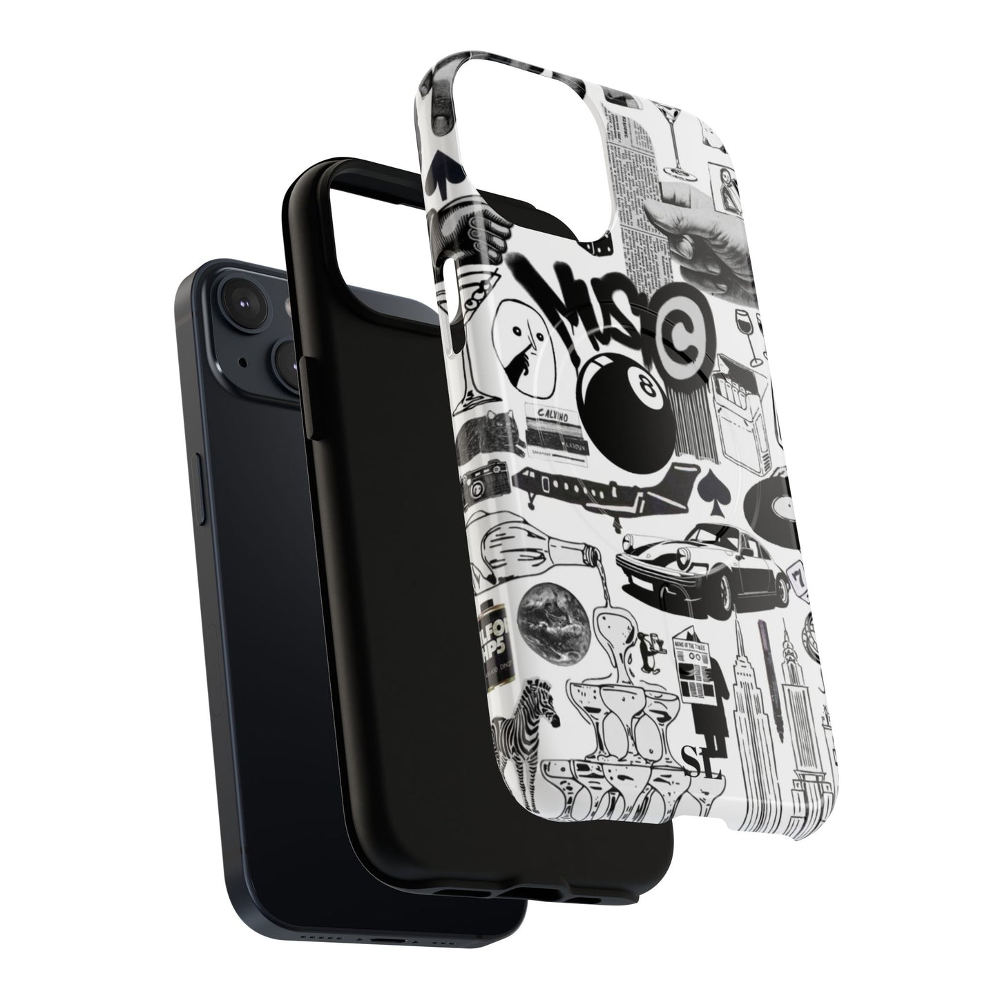 Black and White MagSafe Case