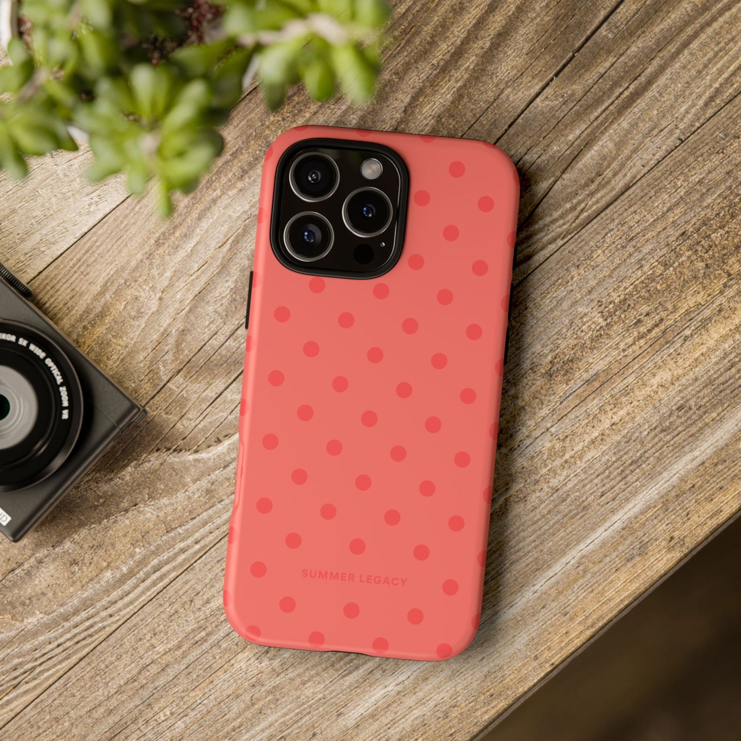 Coral Polka Dot iPhone Case