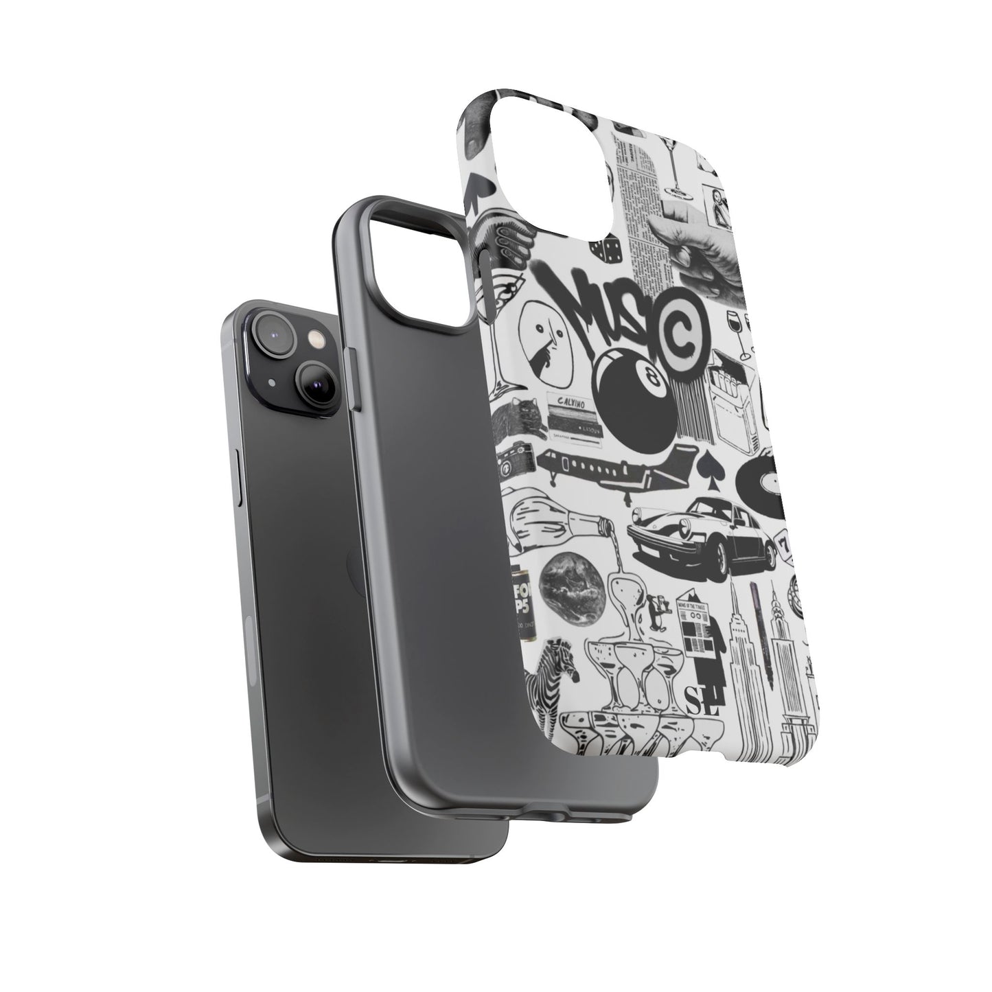 Black and White iPhone Case
