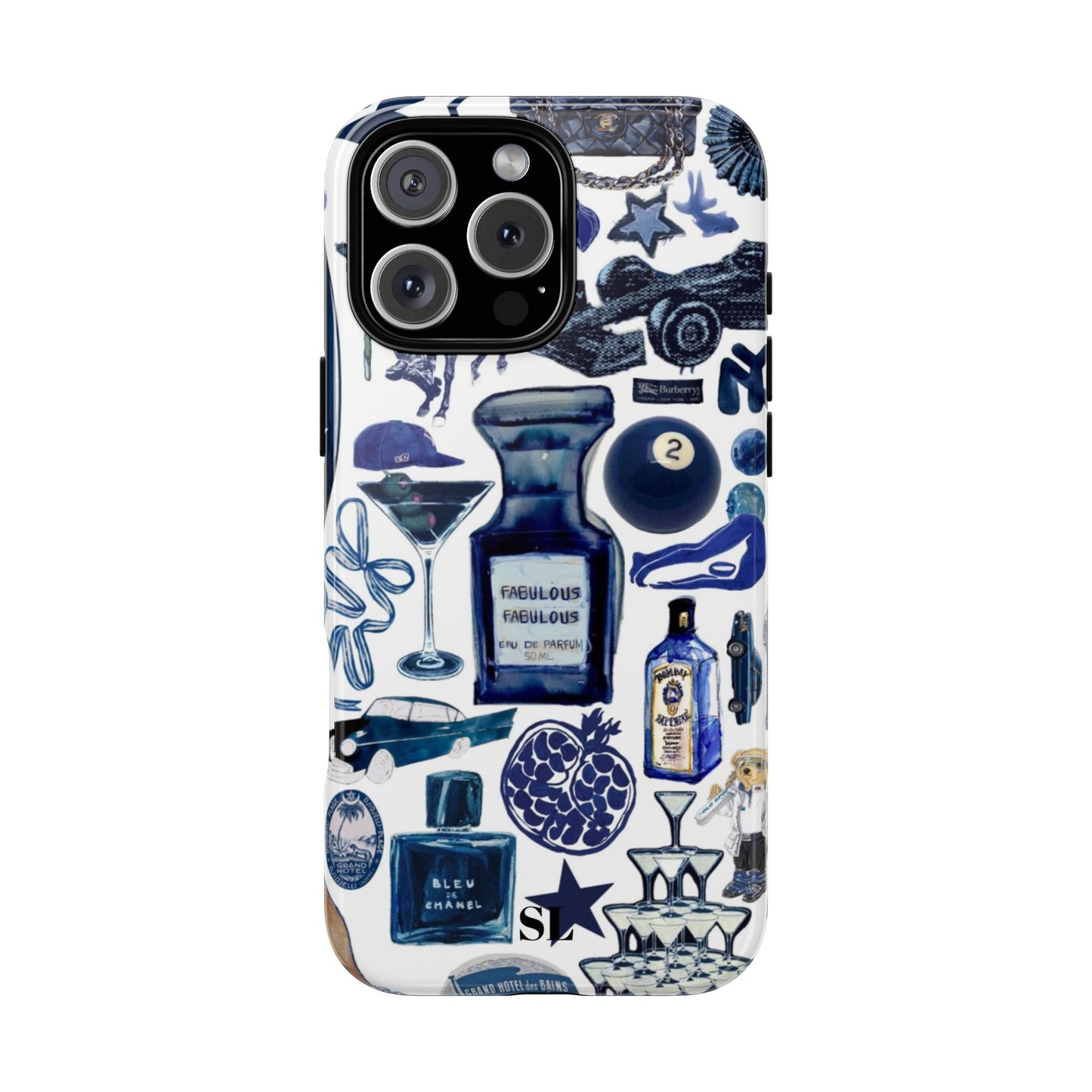 Navy Blue Collage iPhone Case