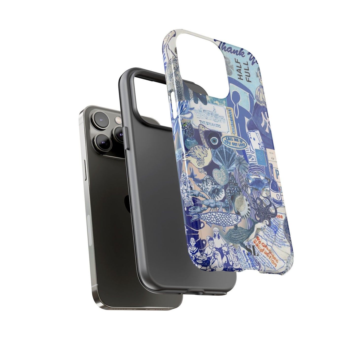Blue Collage iPhone Case