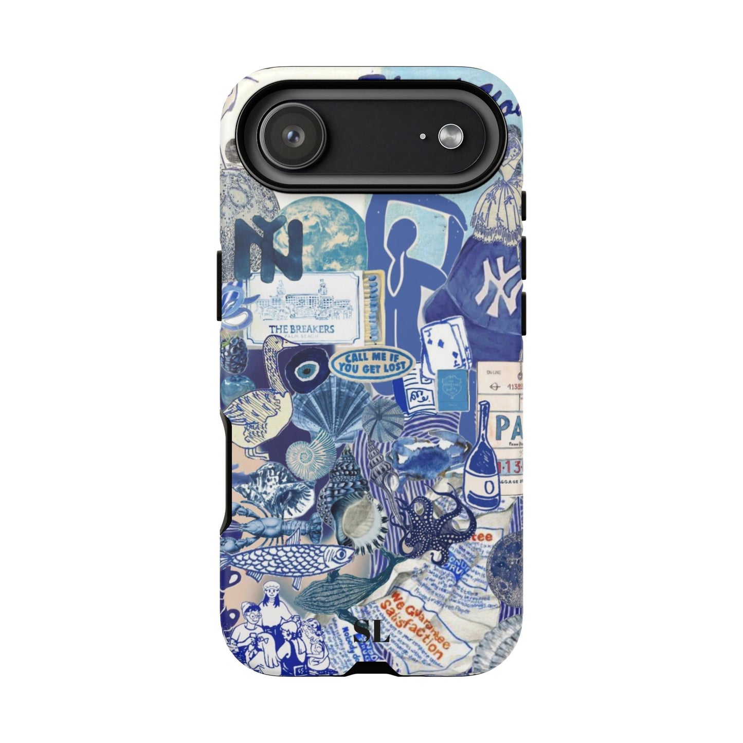 Blue Collage iPhone Case