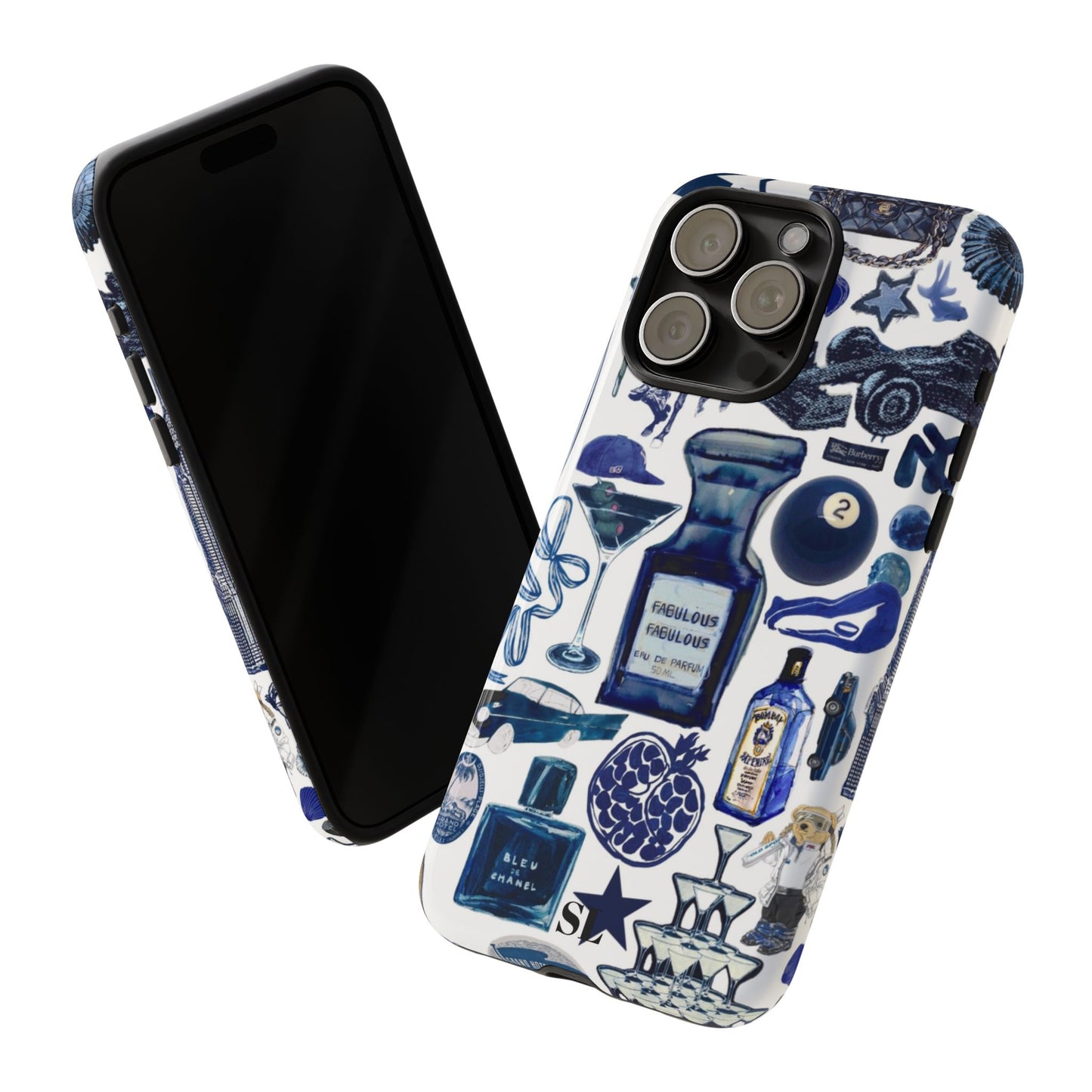 Navy Blue Collage iPhone Case