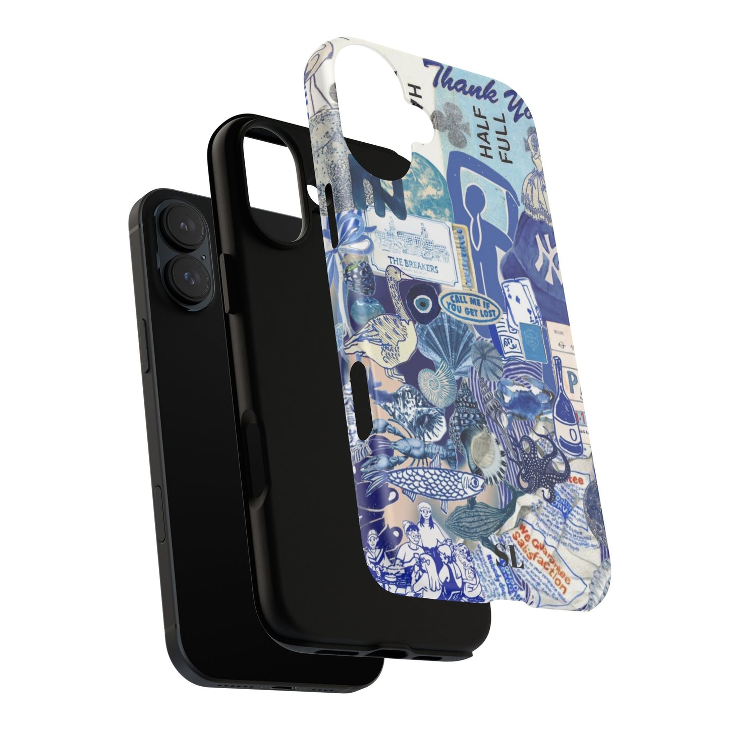 Blue Collage iPhone Case