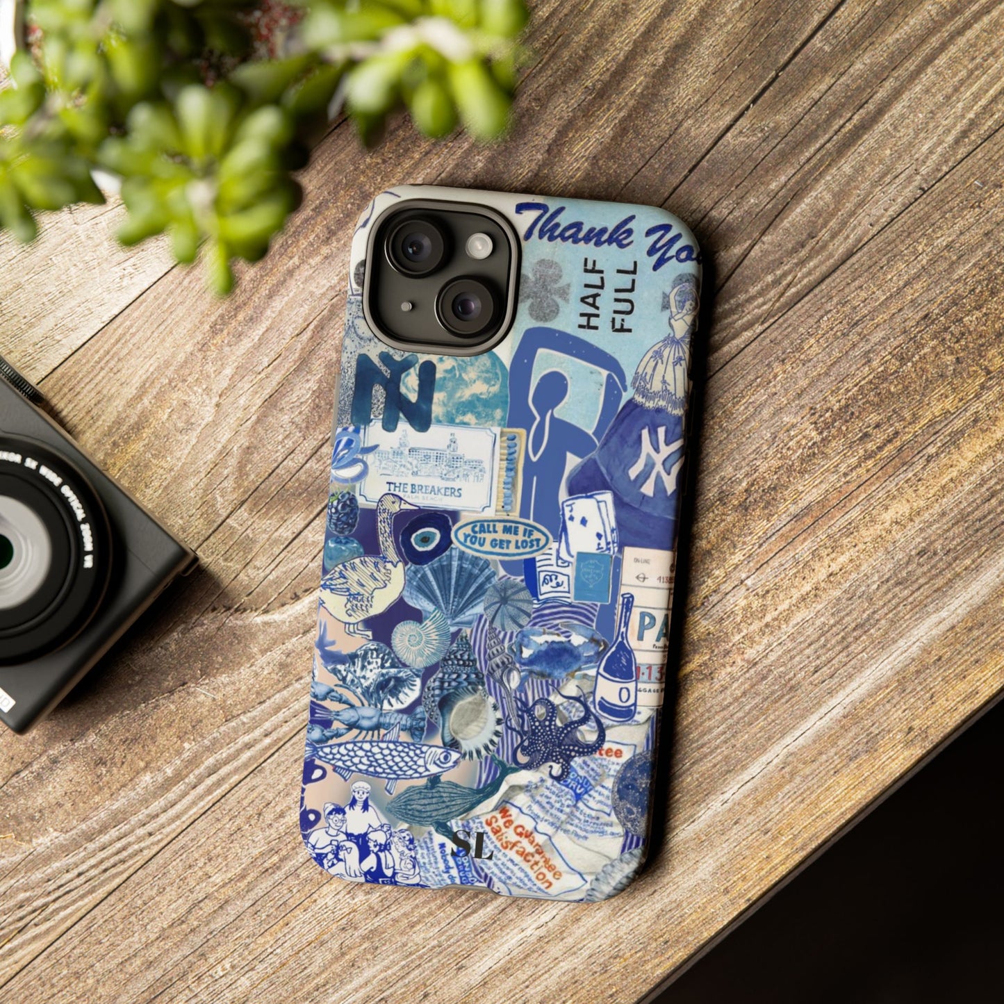 Blue Collage iPhone Case