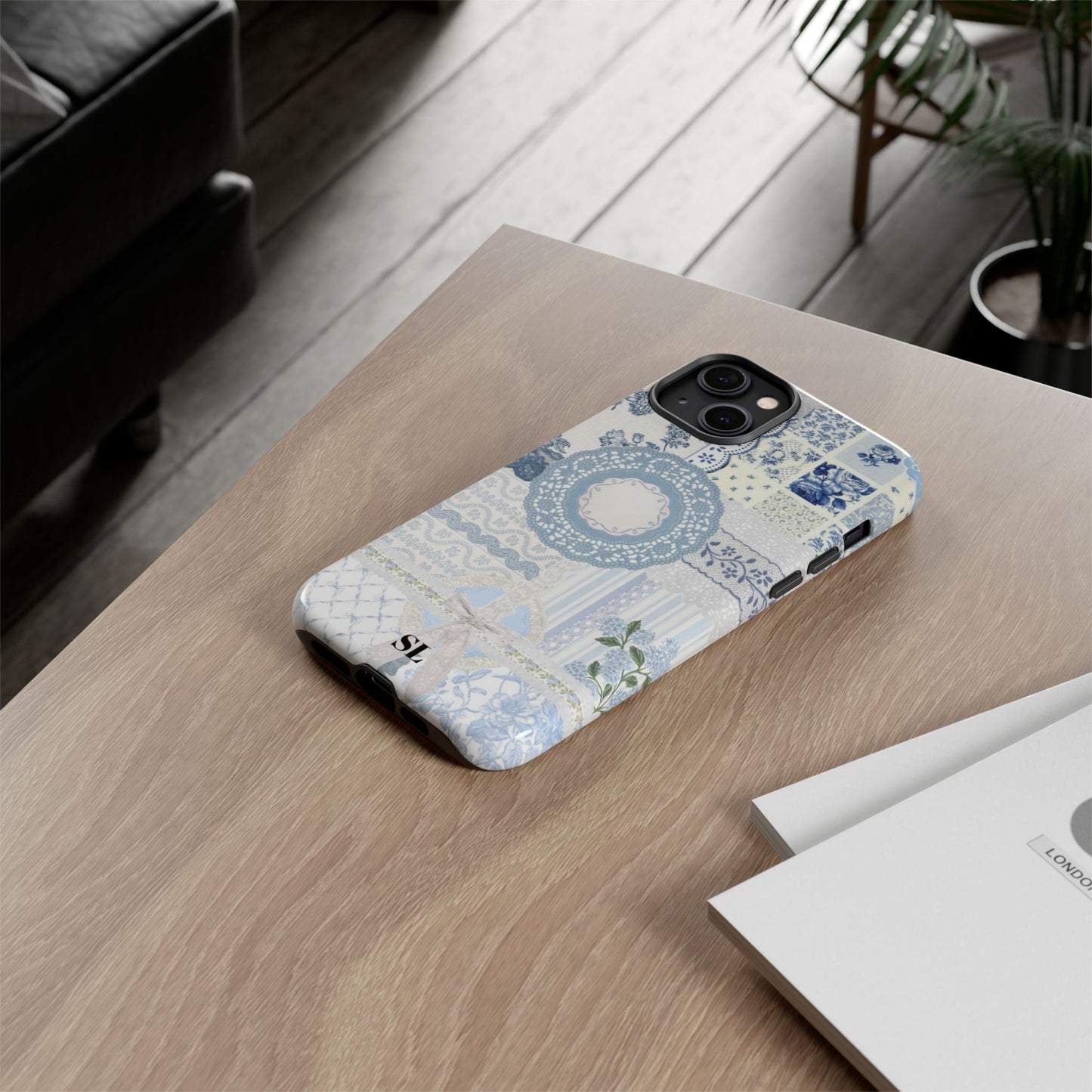 Blue Meadow Patchwork iPhone Case