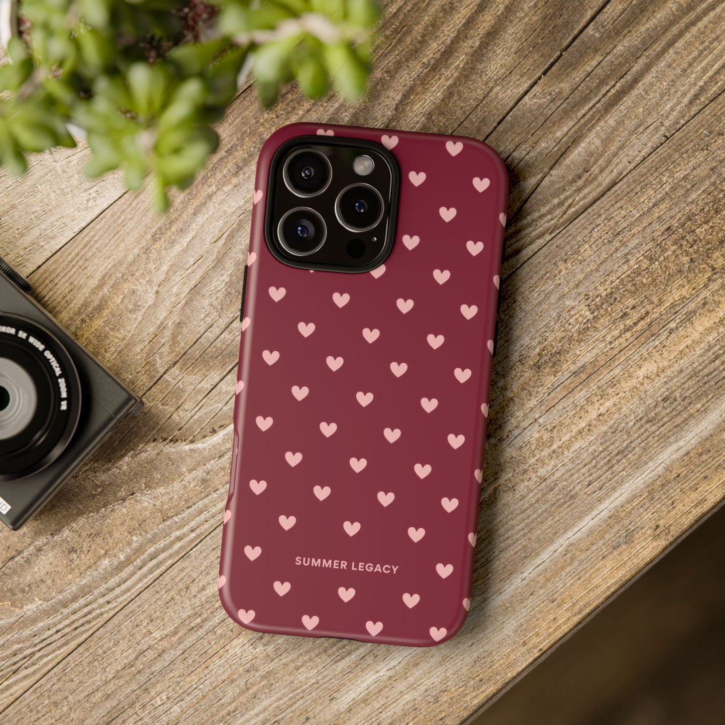 Berry Hearts iPhone Case