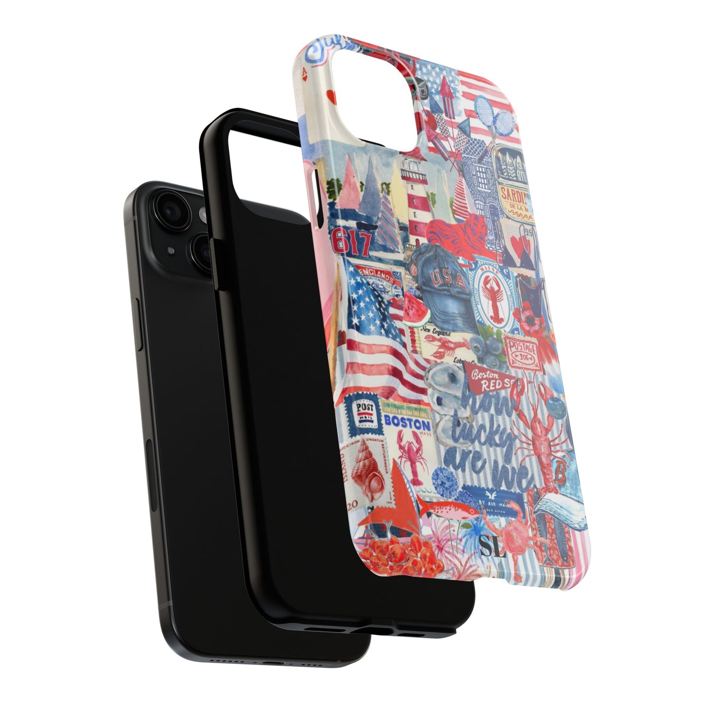 Red, White & Blue iPhone Case