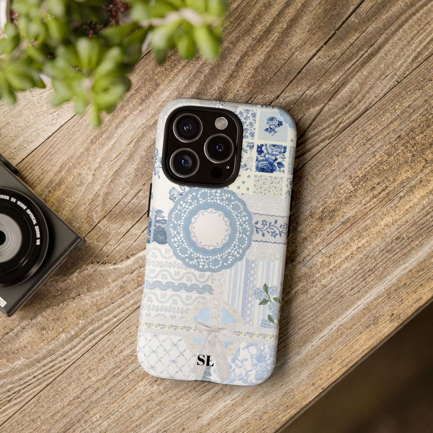Blue Meadow Patchwork iPhone Case