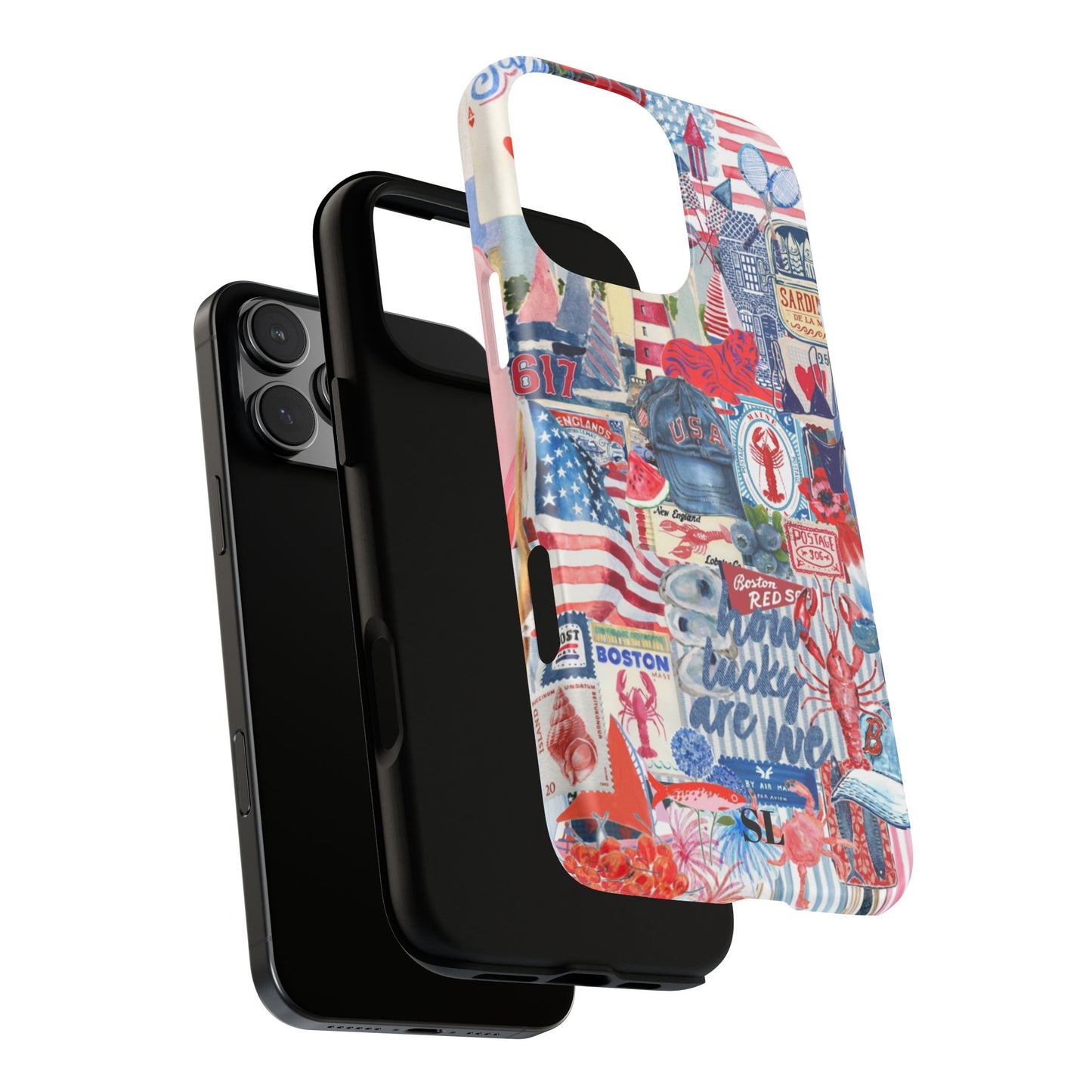 Red, White & Blue iPhone Case