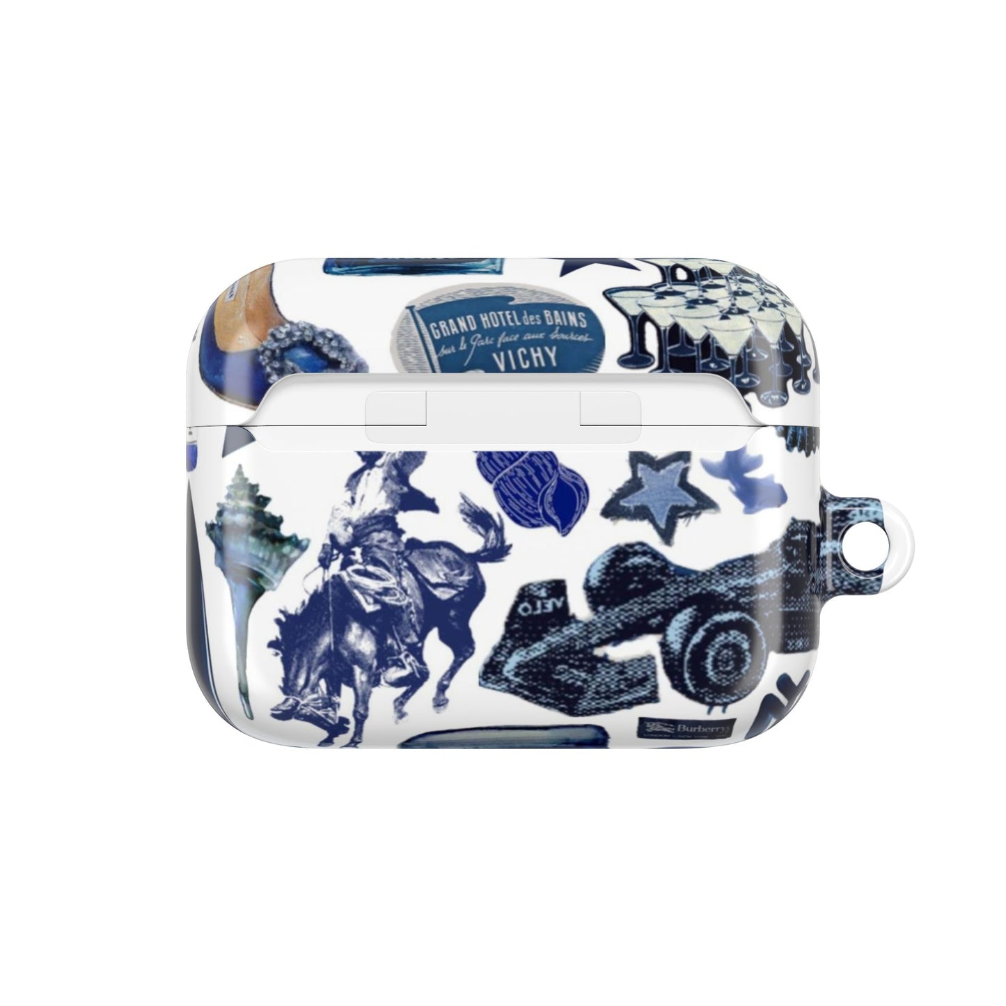 Navy Blue Collage AirPod Case