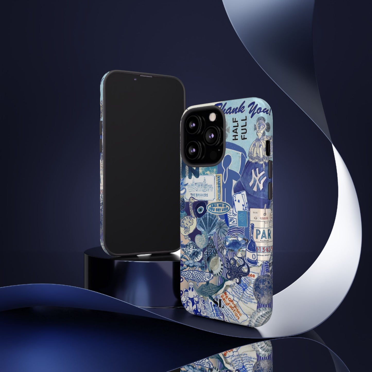 Blue Collage iPhone Case