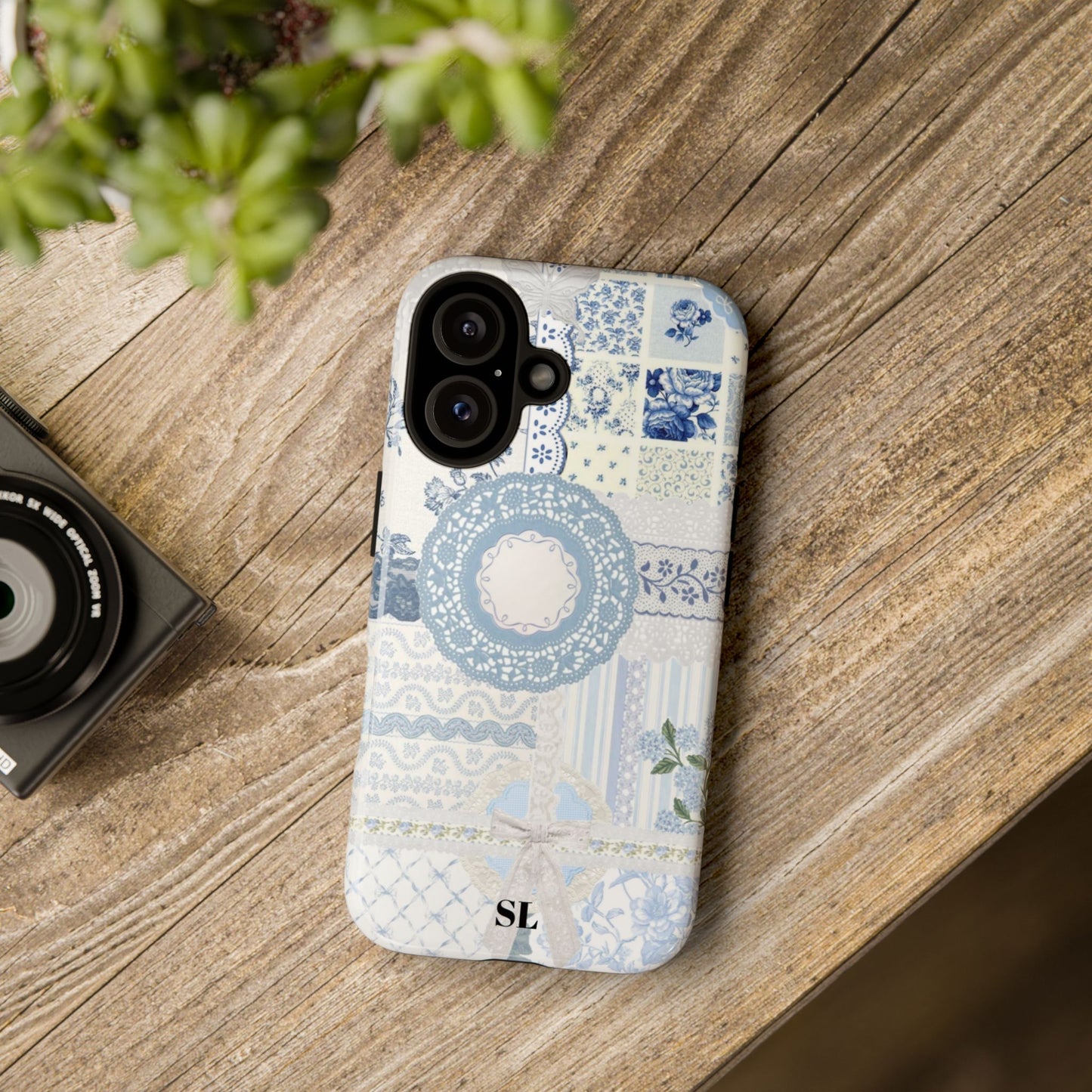Blue Meadow Patchwork iPhone Case