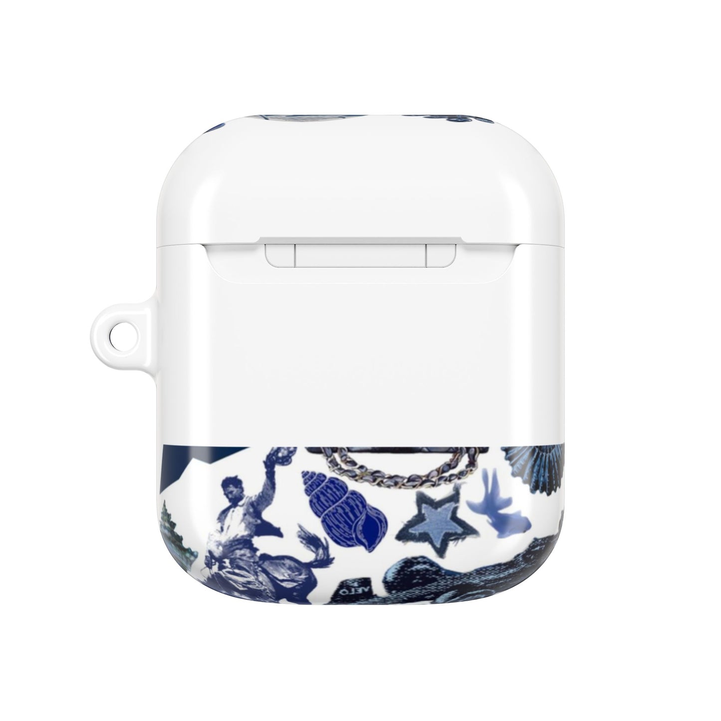 Navy Blue Collage AirPod Case