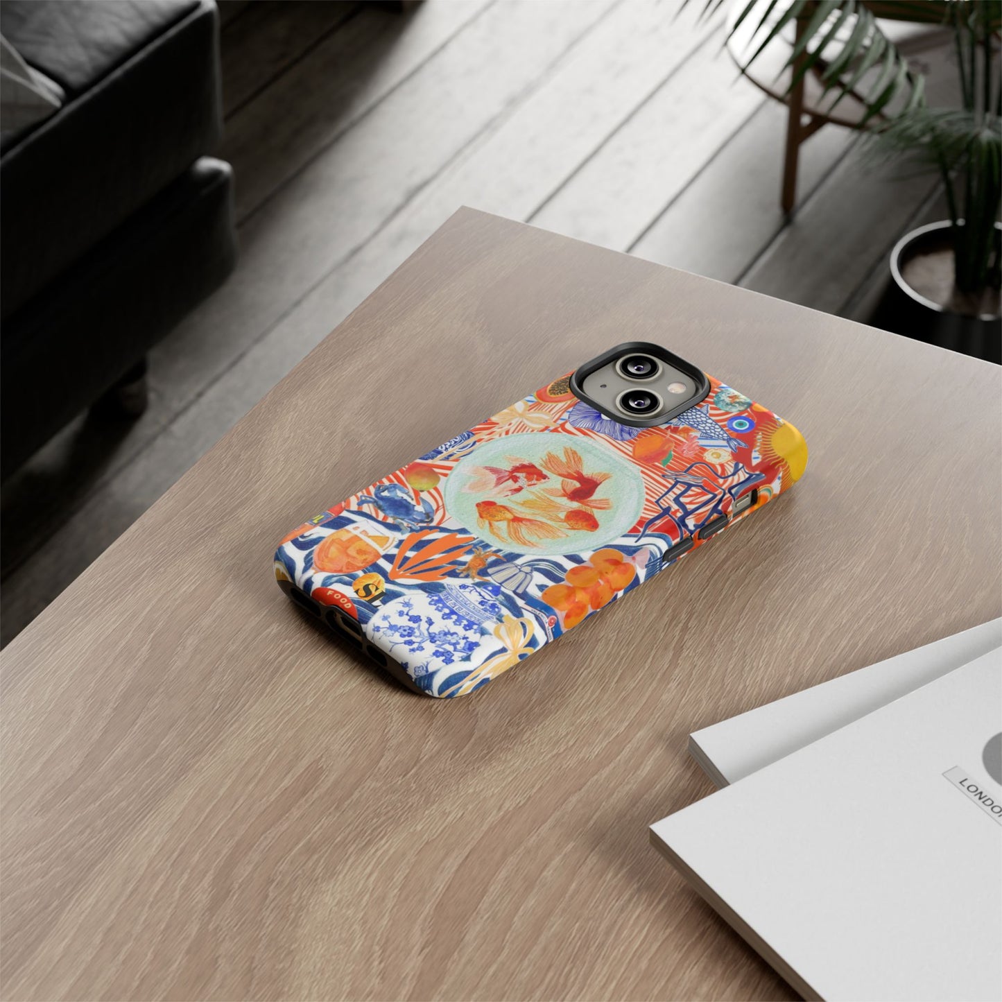Navy Goldfish Bowl iPhone Case