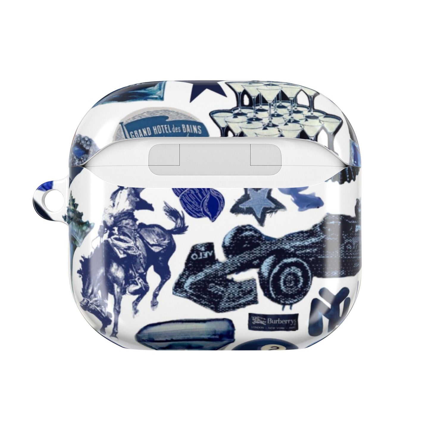 Navy Blue Collage AirPod Case