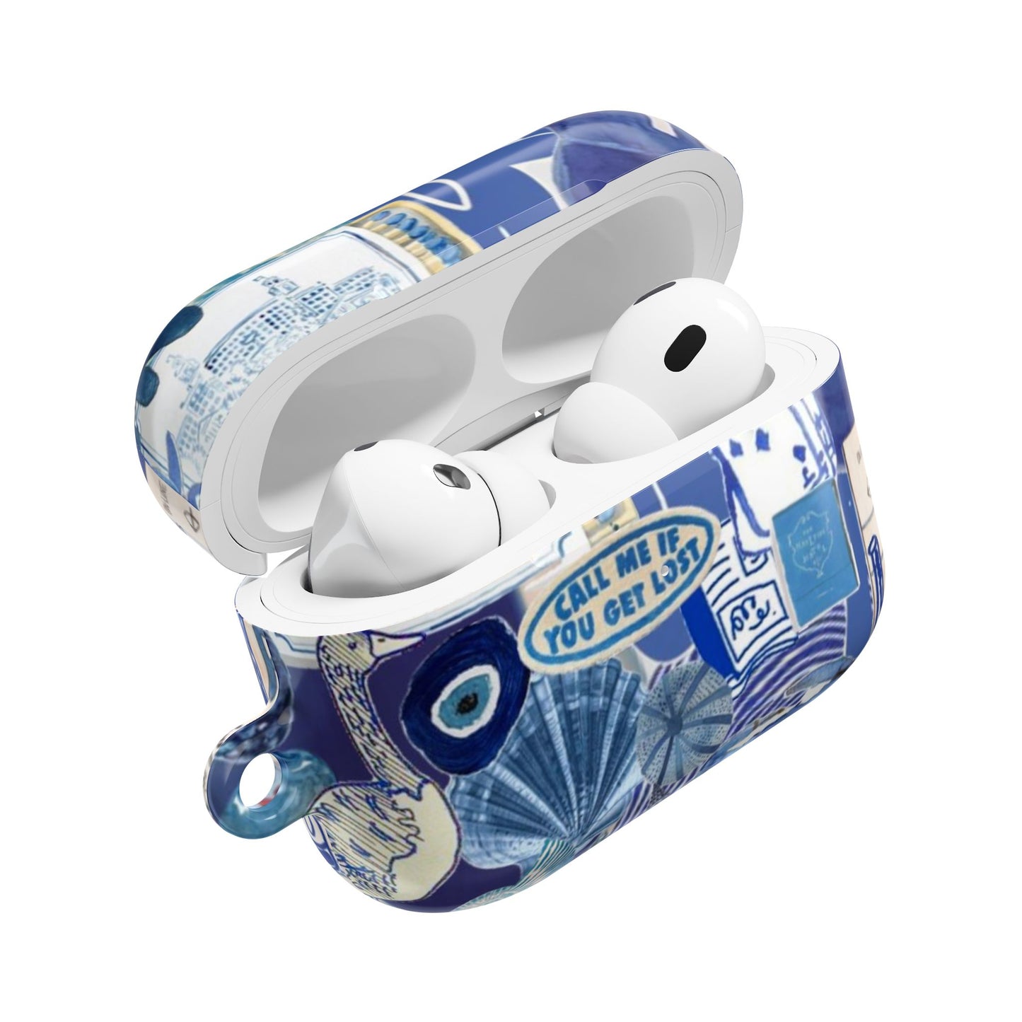 Blue Collage AirPod Case