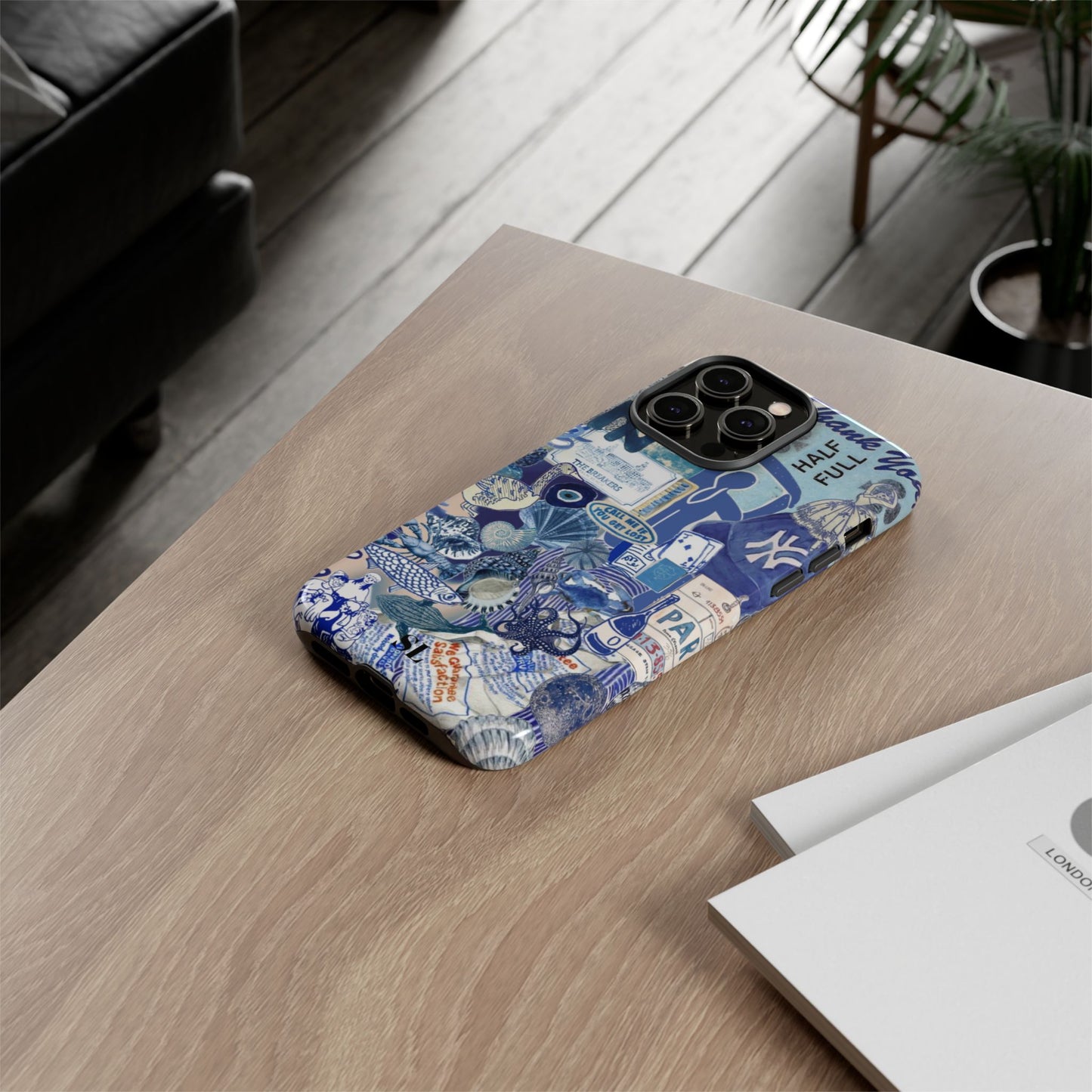 Blue Collage iPhone Case
