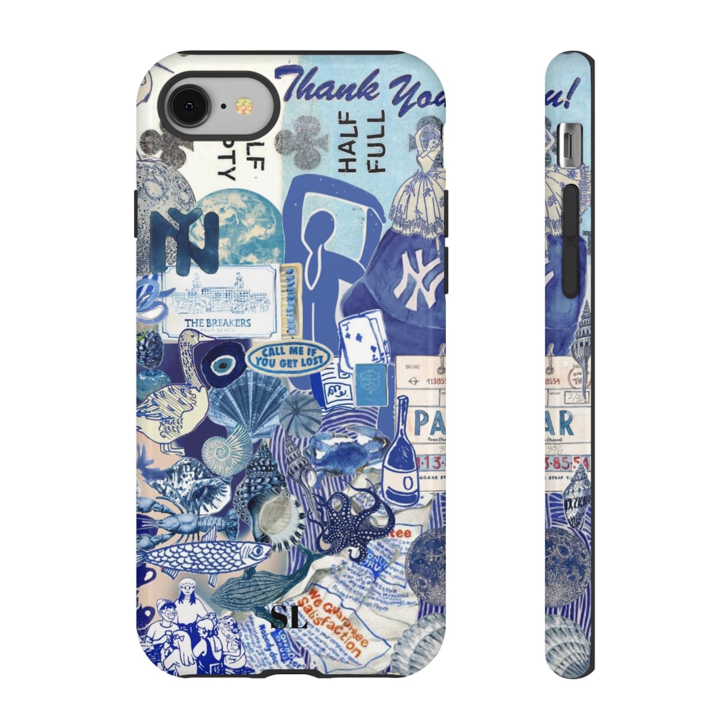 Blue Collage iPhone Case