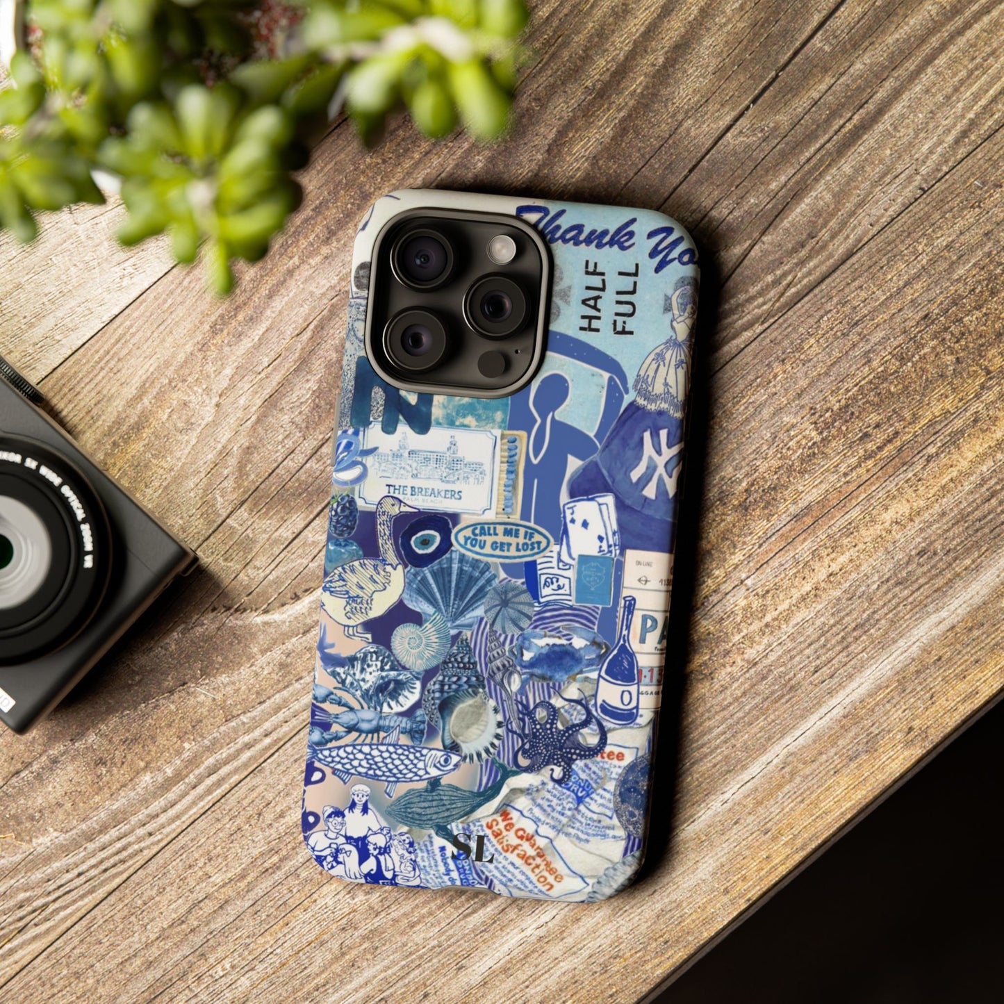 Blue Collage iPhone Case
