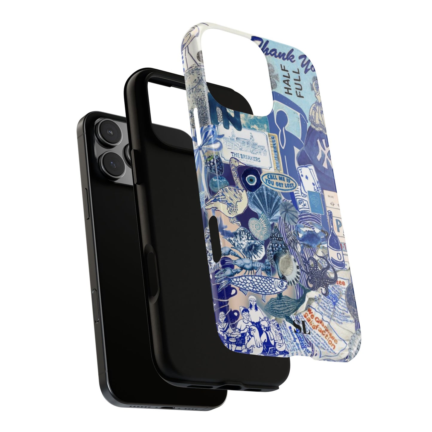 Blue Collage iPhone Case