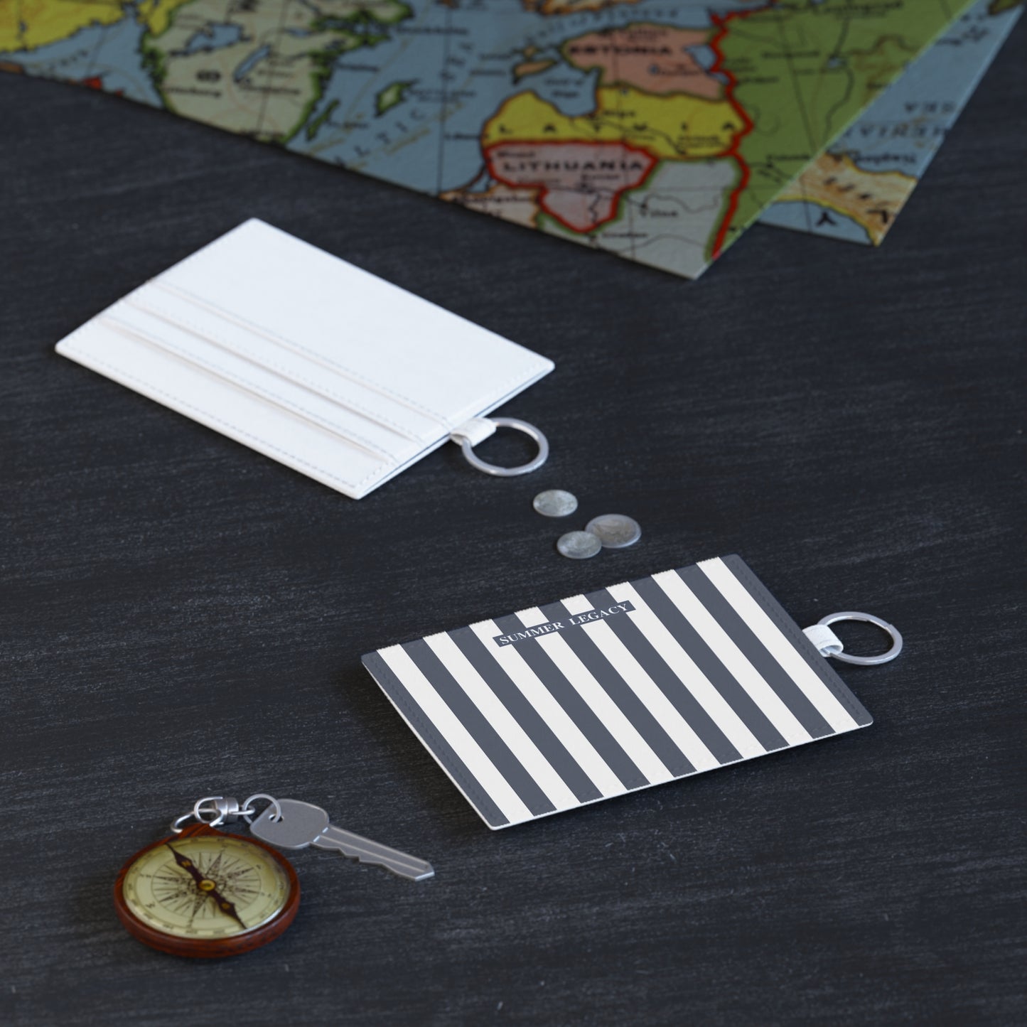 Navy Stripes Card Holder
