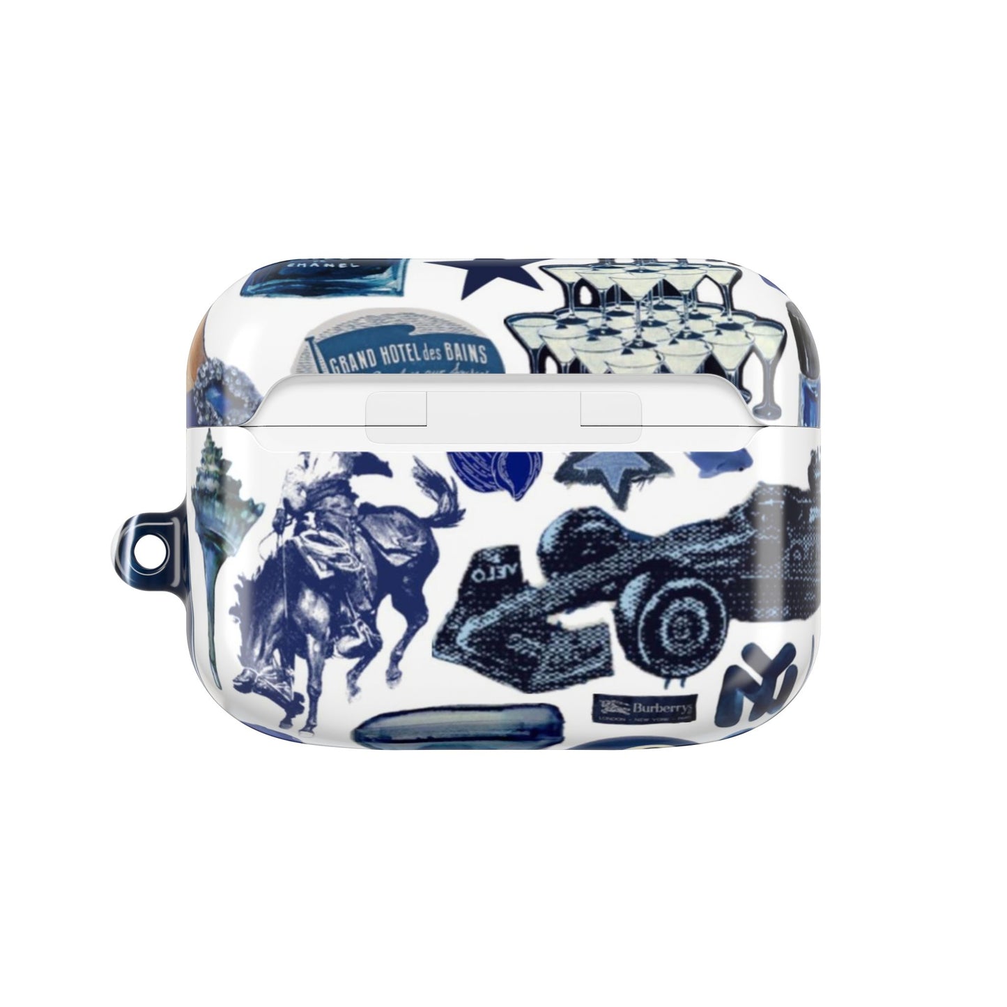 Navy Blue Collage AirPod Case