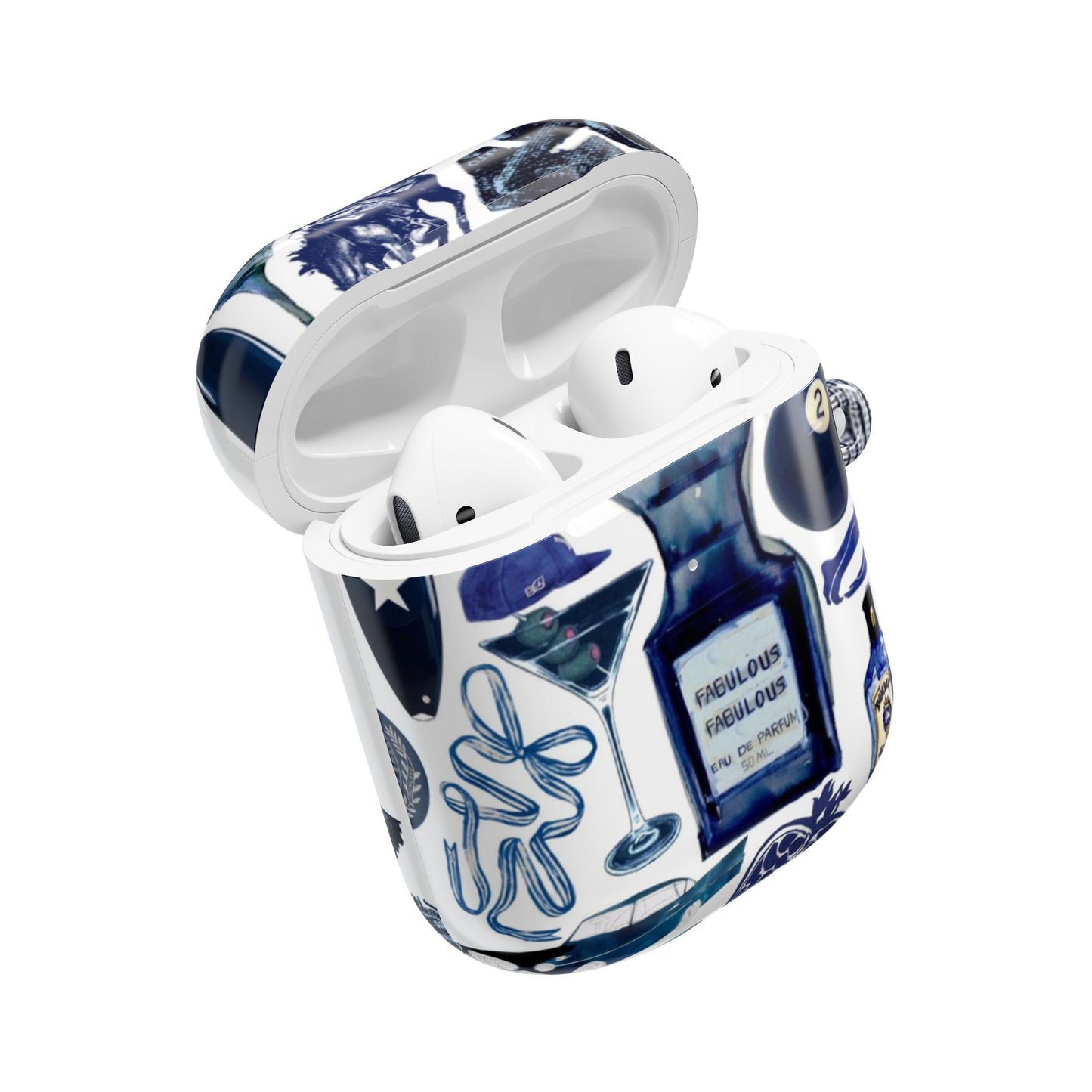 Navy Blue Collage AirPod Case