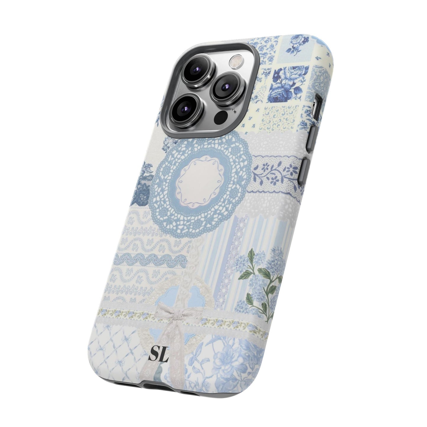 Blue Meadow Patchwork iPhone Case