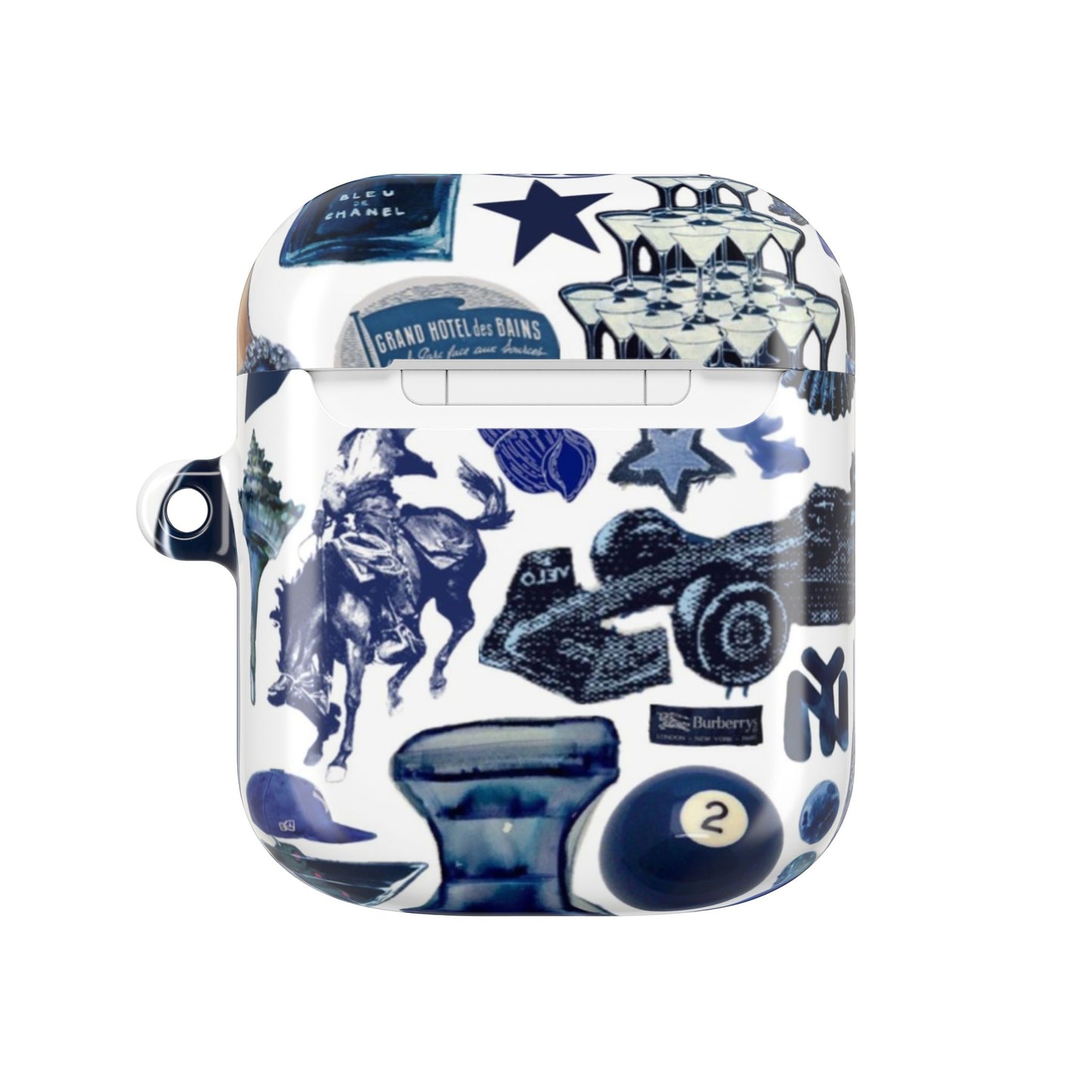 Navy Blue Collage AirPod Case