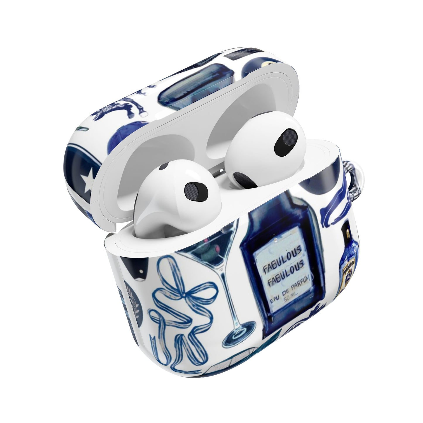 Navy Blue Collage AirPod Case