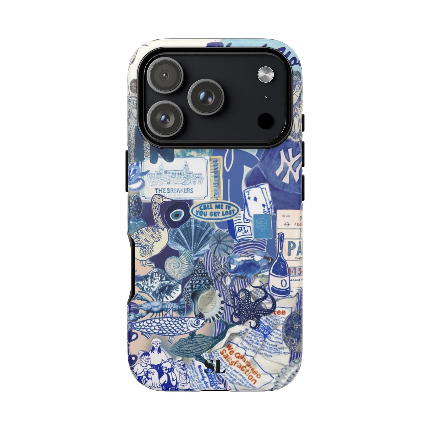 Blue Collage iPhone Case