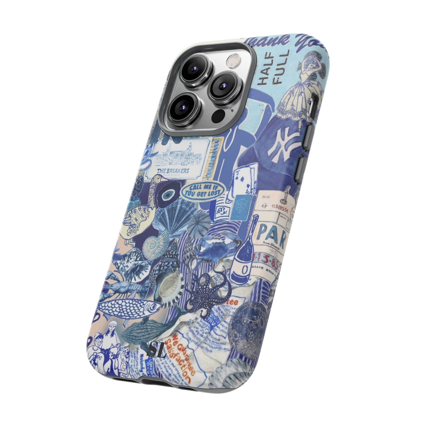 Blue Collage iPhone Case