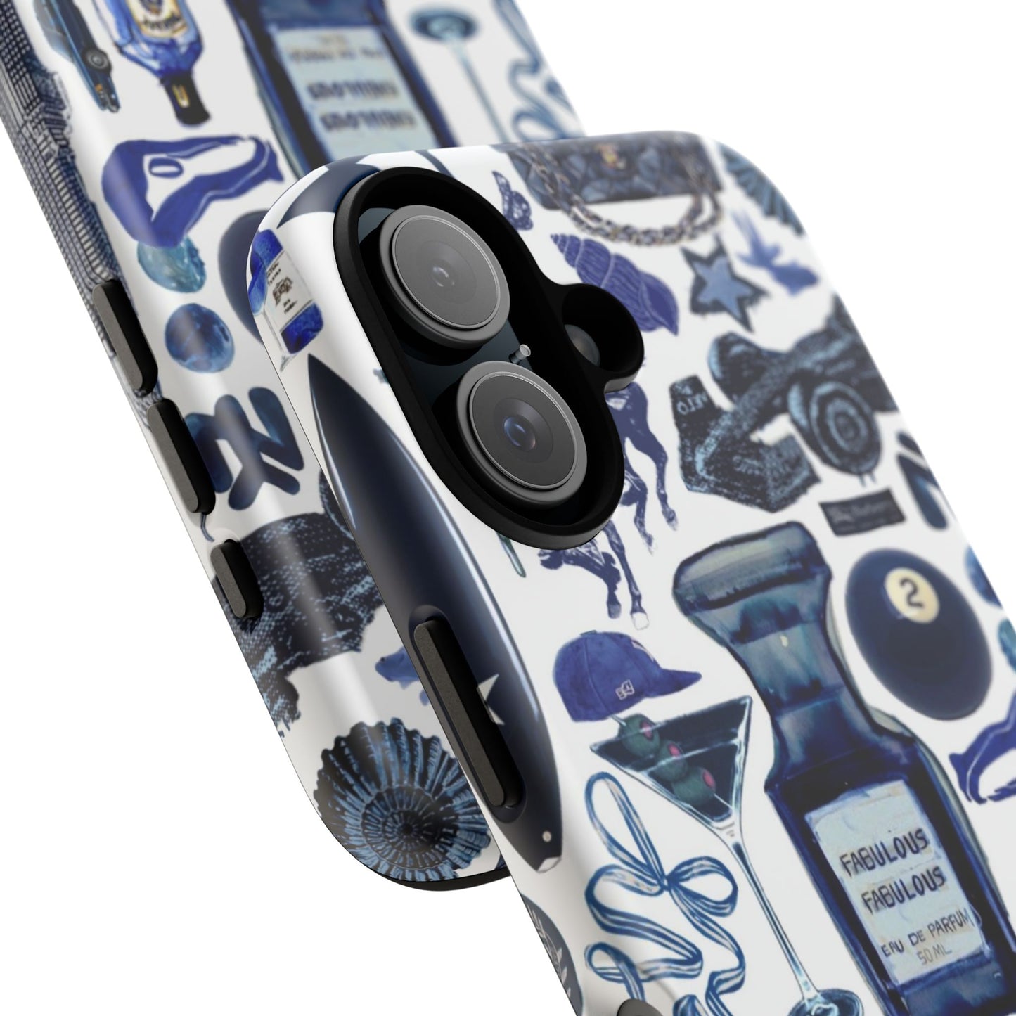 Navy Blue Collage iPhone Case