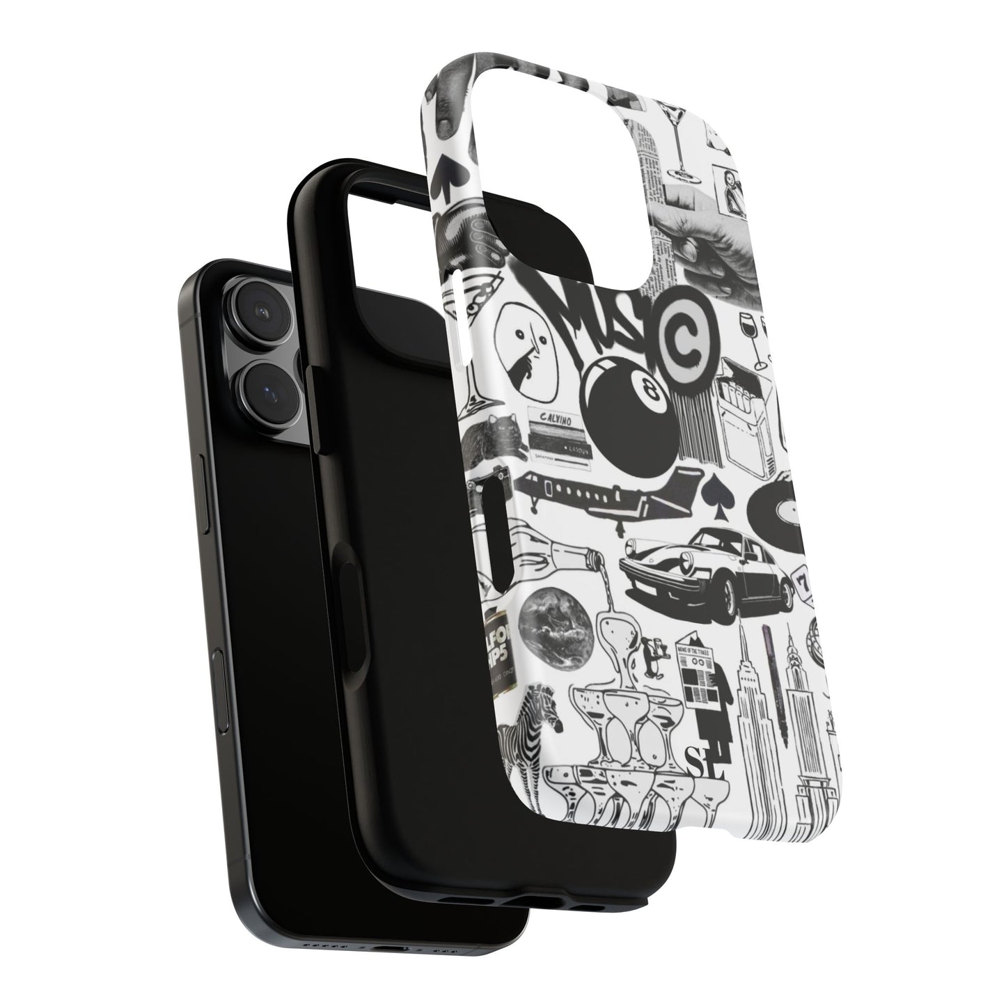 Black and White iPhone Case