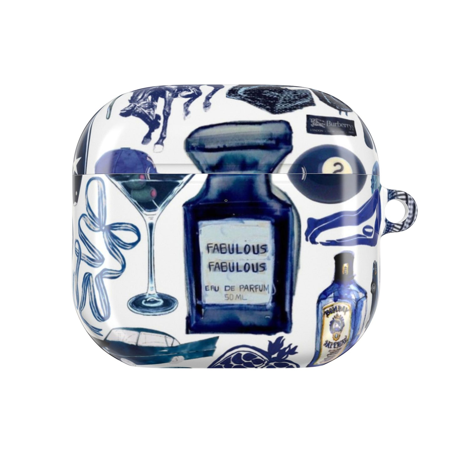 Navy Blue Collage AirPod Case