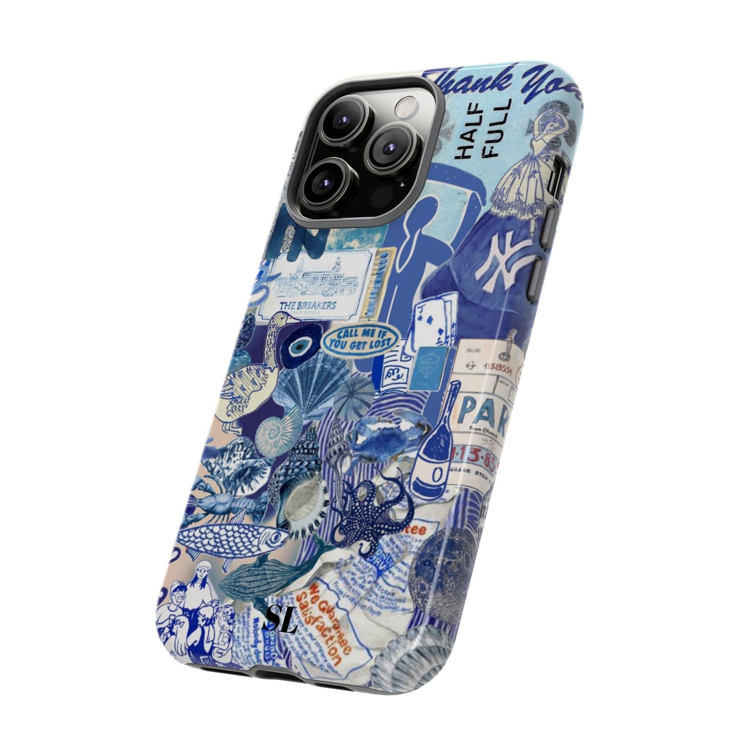 Blue Collage iPhone Case