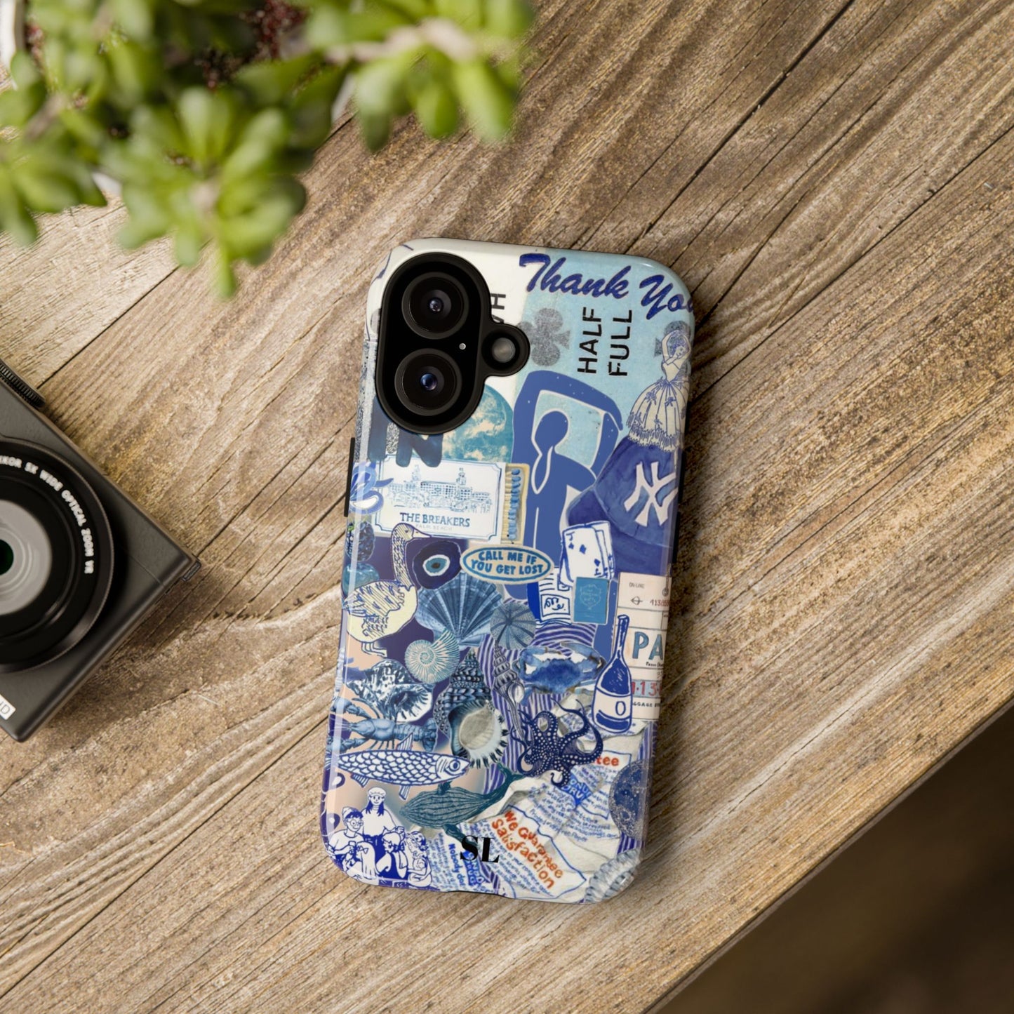Blue Collage iPhone Case