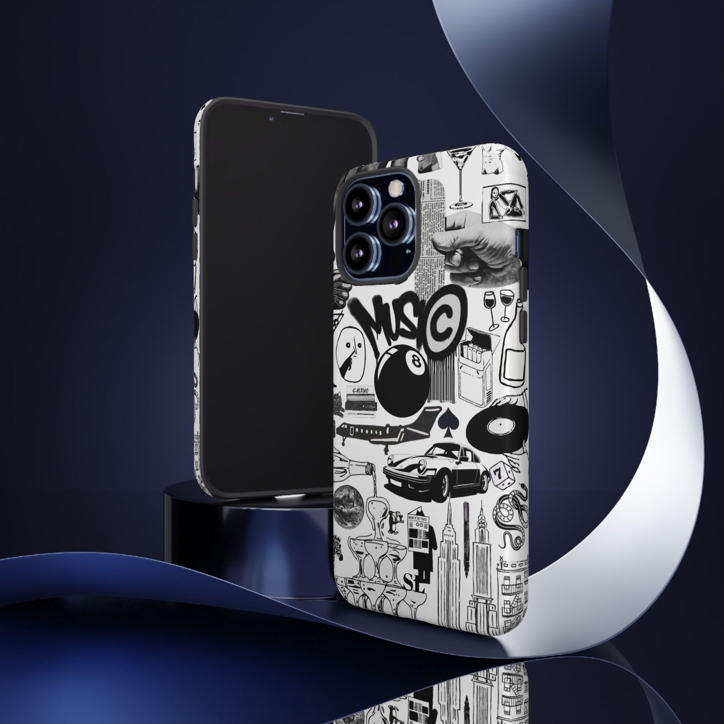 Black and White iPhone Case
