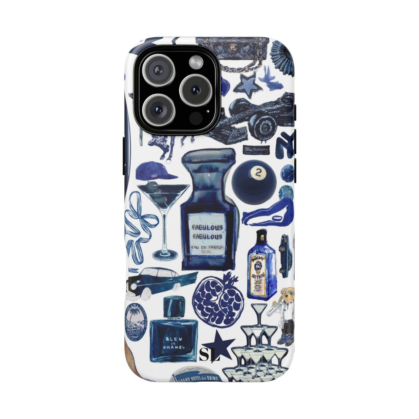 Navy Blue Collage iPhone Case