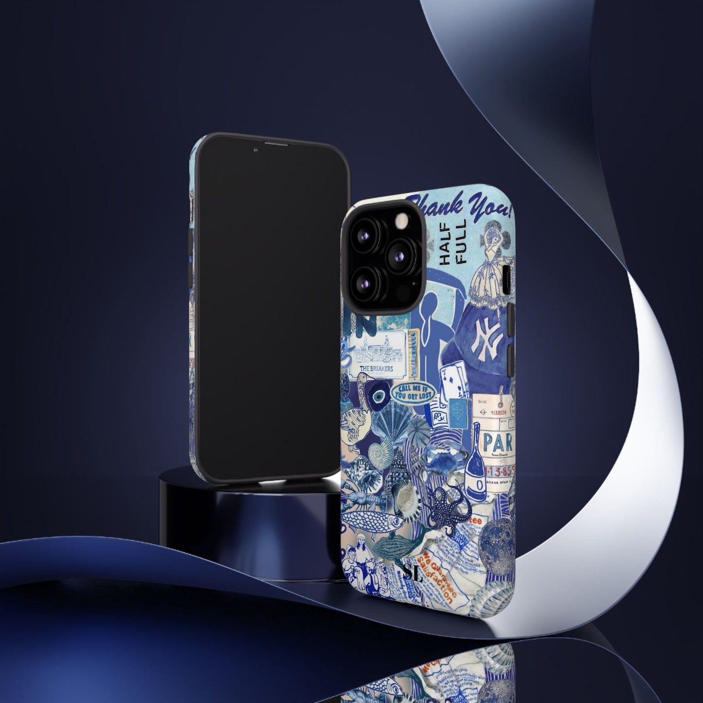 Blue Collage iPhone Case