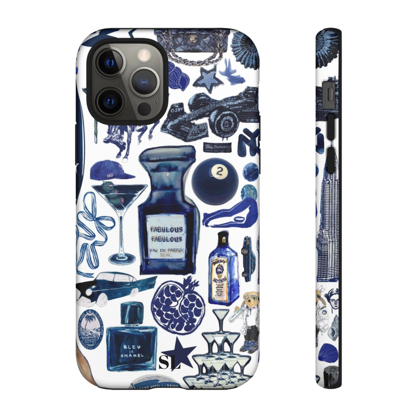 Navy Blue Collage iPhone Case